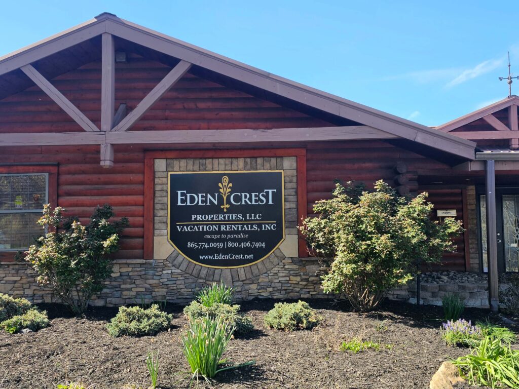 The sign of Eden Crest one of the best companies to book direct with in the Smoky Mountains